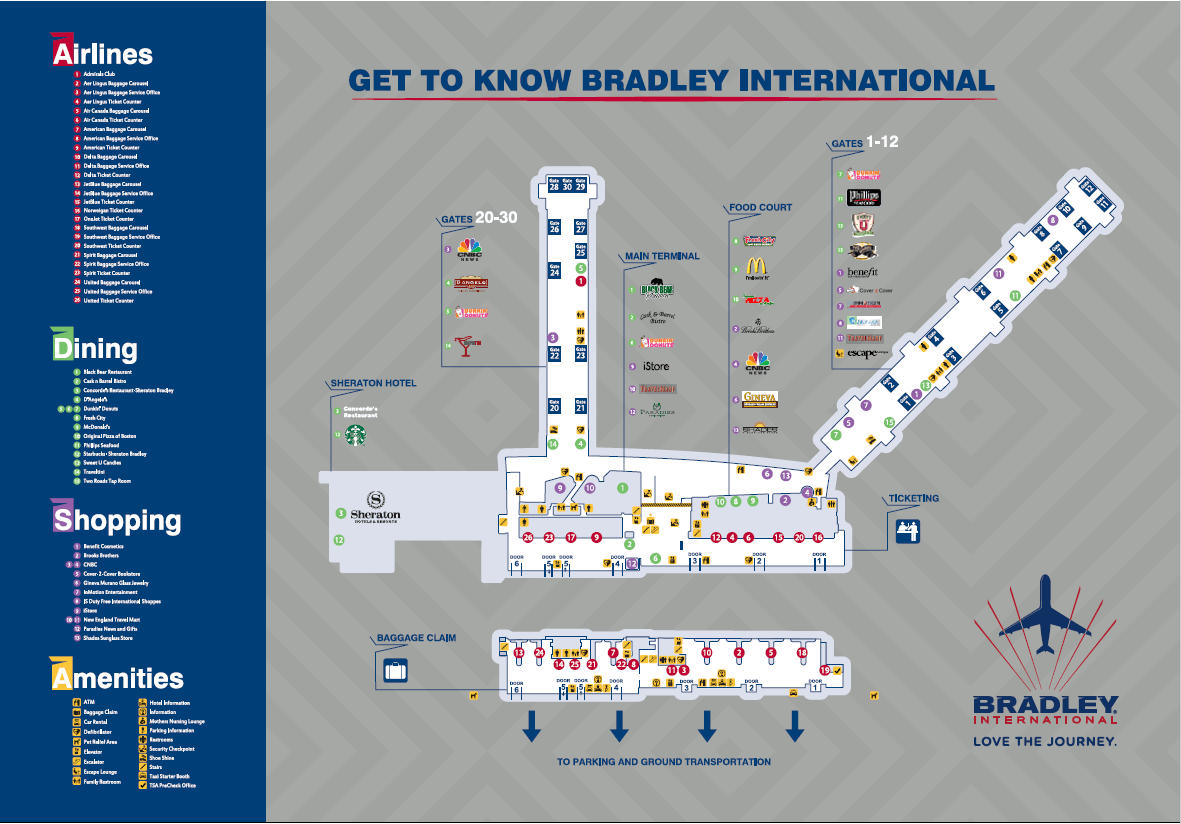 Image result for bradley airport layout